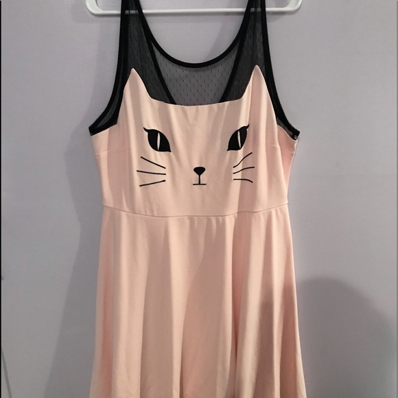Hot Topic Dresses & Skirts - NWOT, Hot Topic Pink Cat Graphic Dress